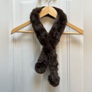 Vintage Genuine Rabbit Fur - Winter Lariat Scarf